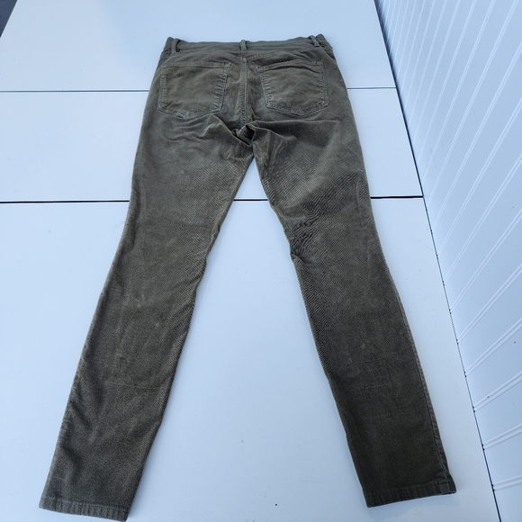 Ann Taylor Loft Pants Womens Green Corduroy Button Fly High Rise Skinny Ankle 6 - Picture 10 of 11